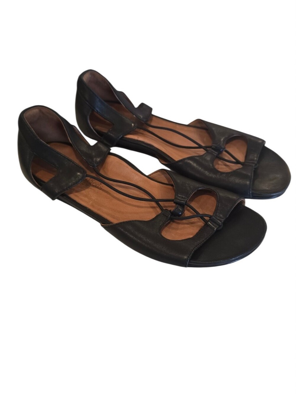 L'Amour Des Pieds Collection Leather Sandals Women's 9.5 Black Strappy